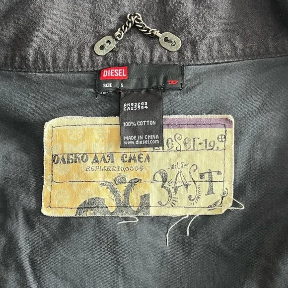 Diesel Grey Moto Jacket Size Small - Picture 12 of 12